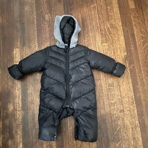 Black Hooded Baby Snowsuit
